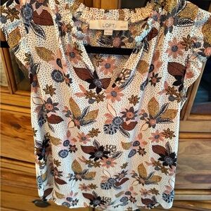 LOFT Women's Floral Blouse - Pink, Blue, Brown